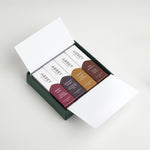 10ml Amber Skies, Bramble Smoke, Hooga and Joe Smooth perfume in a green gift box
