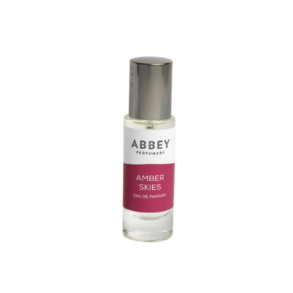 Amber Skies perfume bottle 10ml on transparent background