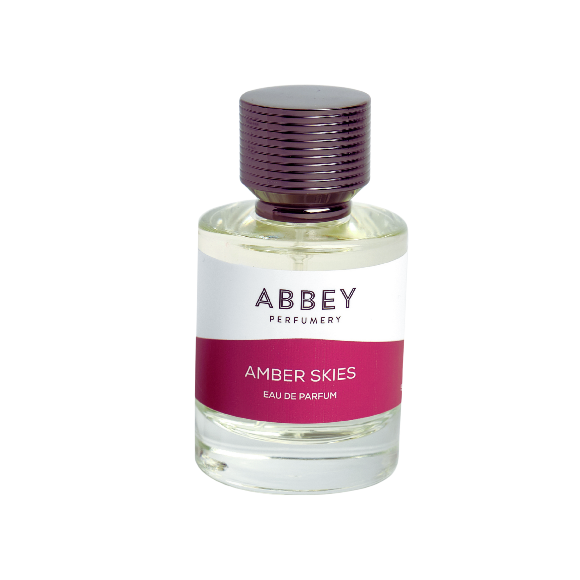Amber Skies perfume bottle 50ml on transparent background