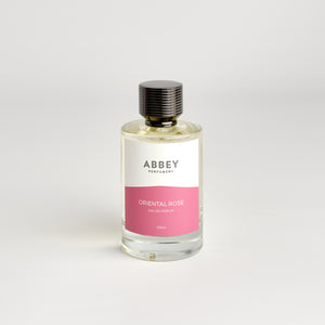 Oriental Rose perfume bottle 100ml on white background