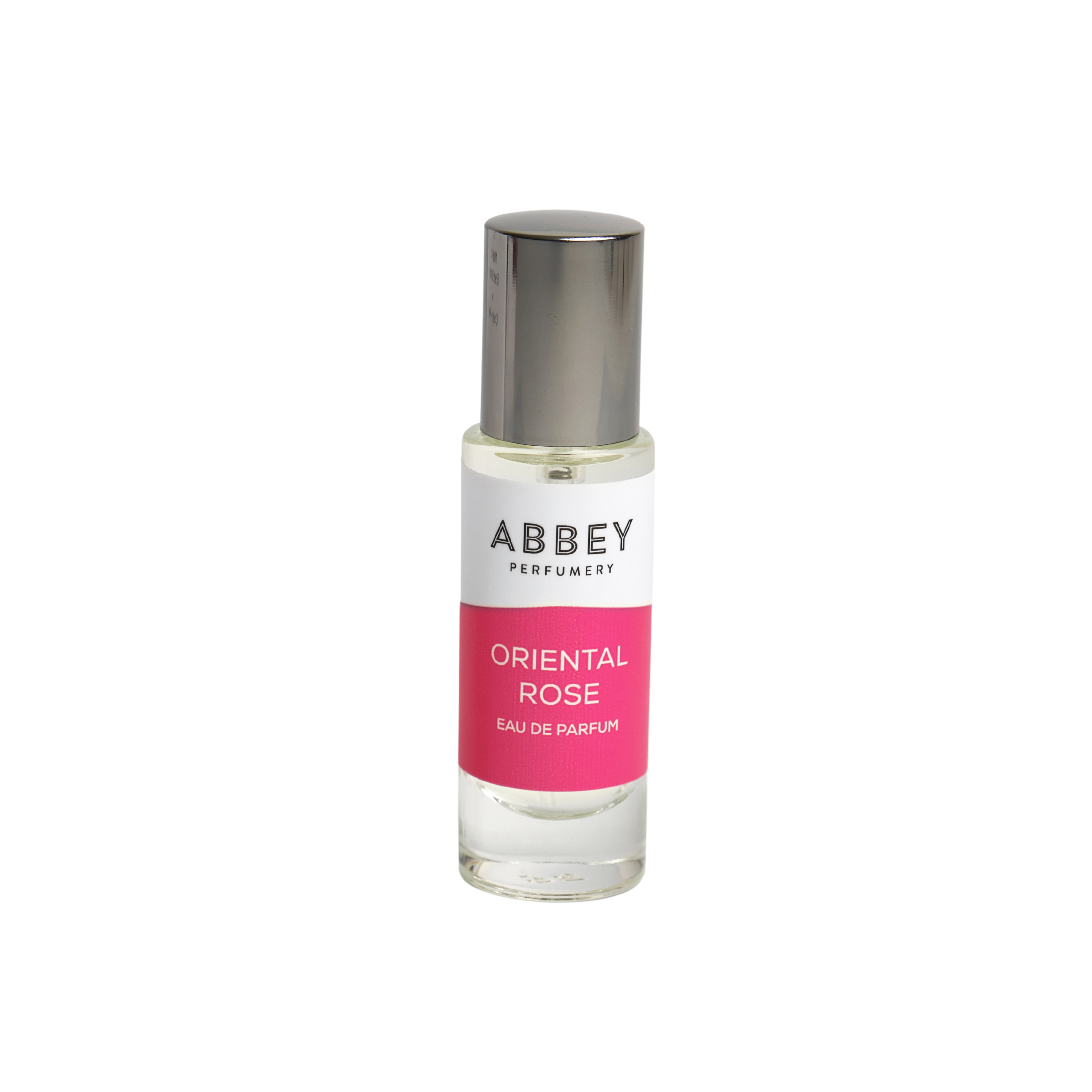 Oriental Rose perfume bottle 10ml on transparent background