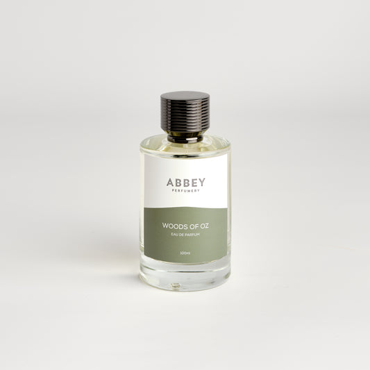 Woods of Oz perfume bottle 100ml on white background