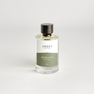 Woods of Oz perfume bottle 100ml on white background