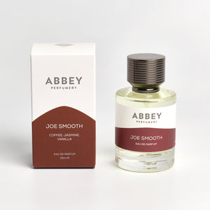Joe Smooth perfume bottle and box 50ml on white background