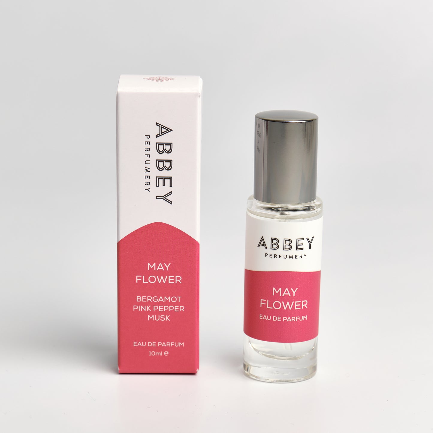May Flower perfume bottle and box 10ml on white background