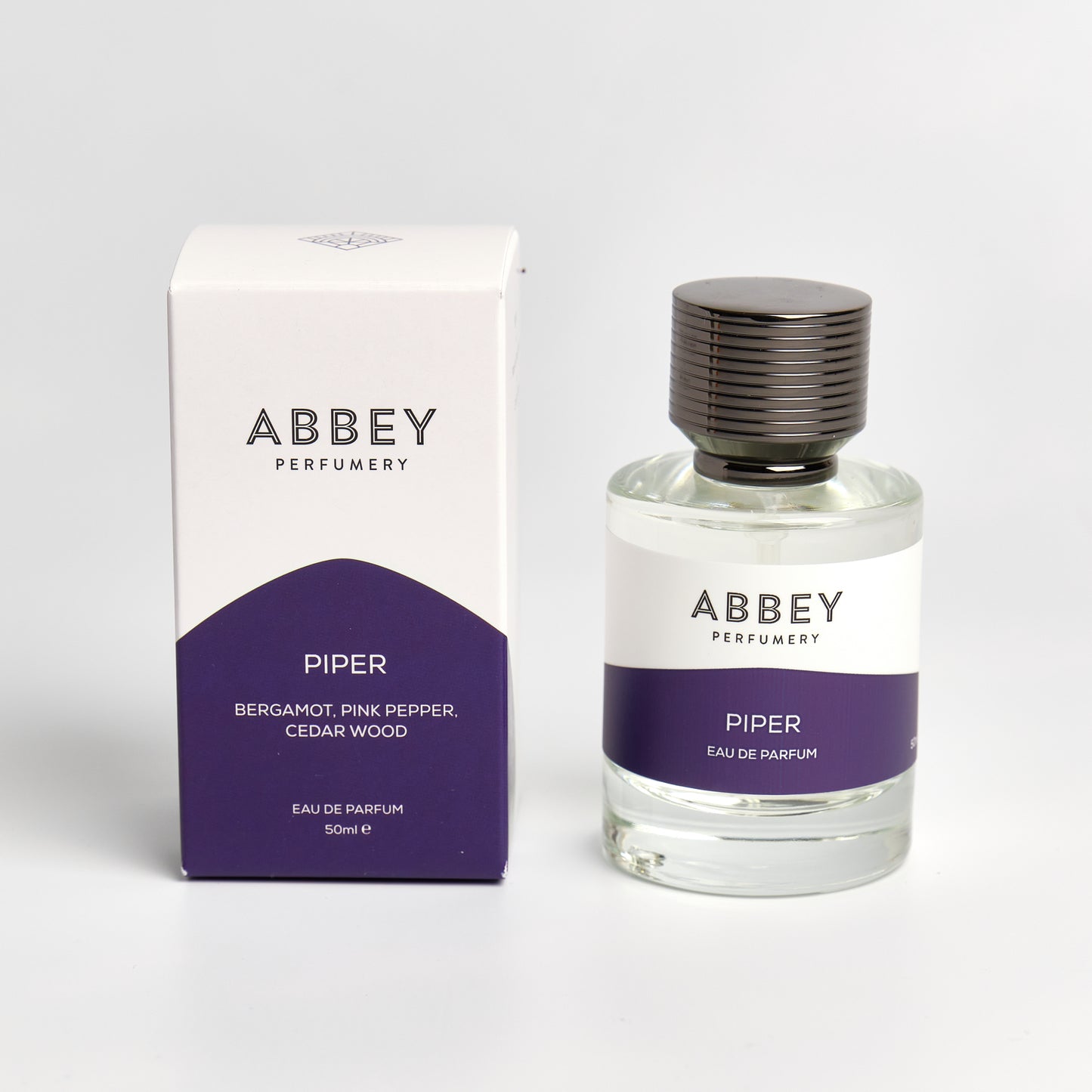 Piper perfume bottle and box 50ml on white background
