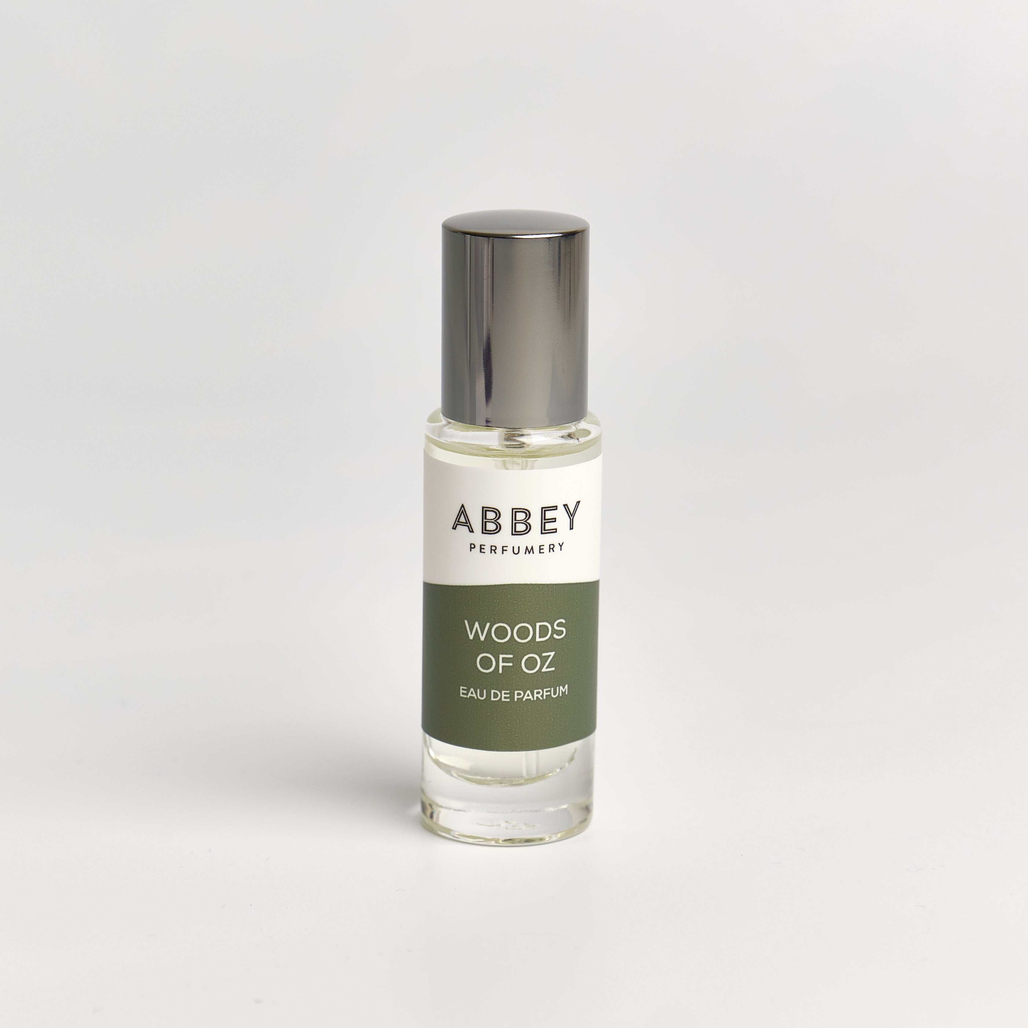 Woods of Oz perfume bottle 10ml on white background